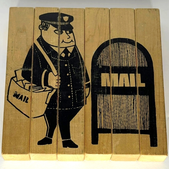 Vintage Creative Playthings 4 Way Blocks Mailman Fireman Policeman Doctor RARE - Picture 3 of 7